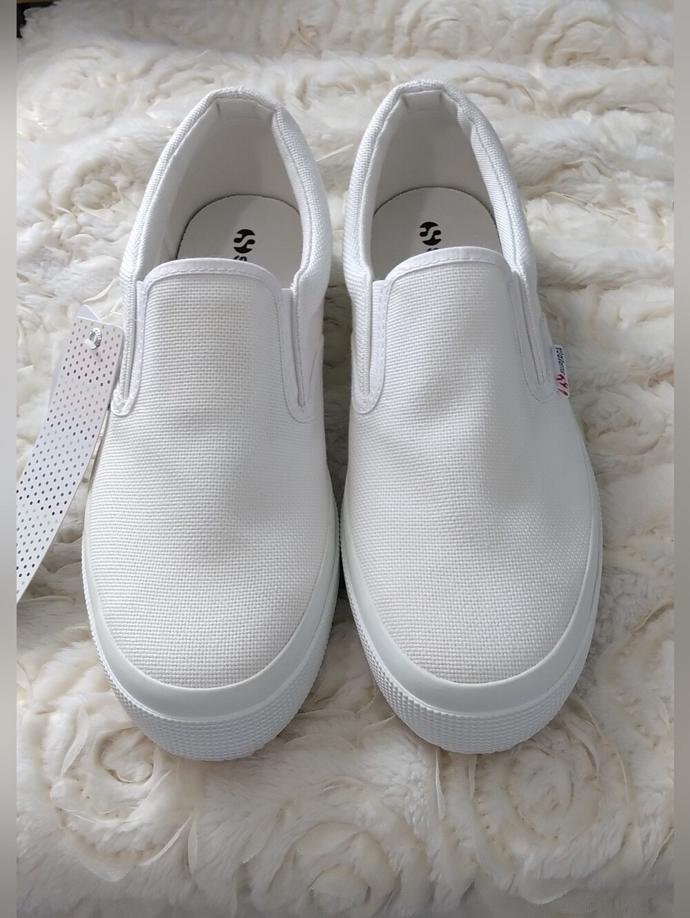 Superga White Slip-On Canvas Trainer